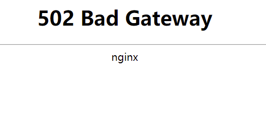 502 bad gateway nginx